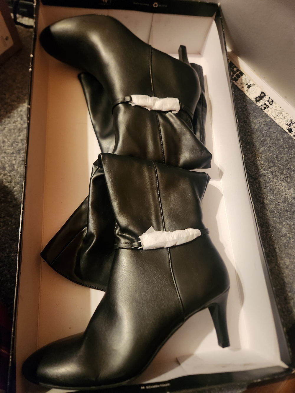 CL by Laundry Black Mid-Calf Heeled Boots